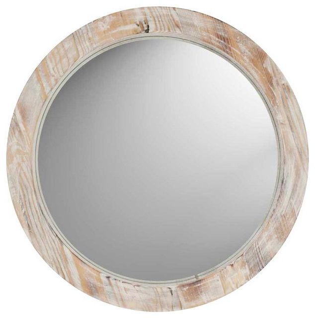 Well Liked Round Washed Wood Mirror – Contemporary – Wall Mirrors  Bassett In Round Stacked Wall Mirrors (View 1 of 15)