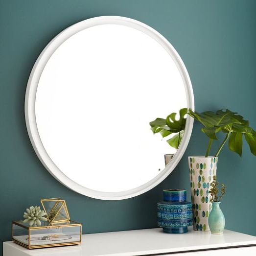 West Elm Throughout Free Floating Printed Glass Round Wall Mirrors (View 3 of 15)