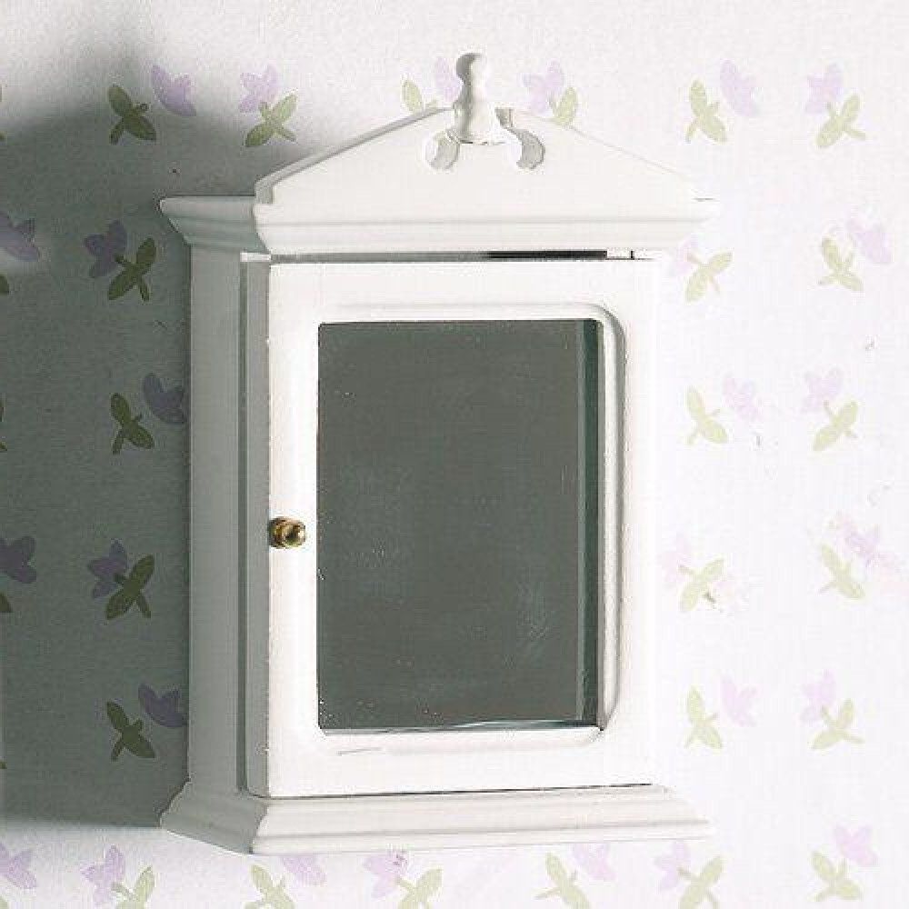 White Decorative Vanity Mirrors Intended For Favorite The Dolls House Emporium White Bathroom Cabinet With Mirror (View 2 of 15)