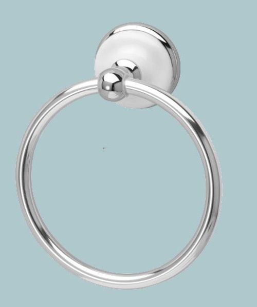 White Porcelain And Chrome Wall Mirrors For Well Known Chatsworth Towel Ring – Polished Chrome / White Porcelain (View 5 of 15)