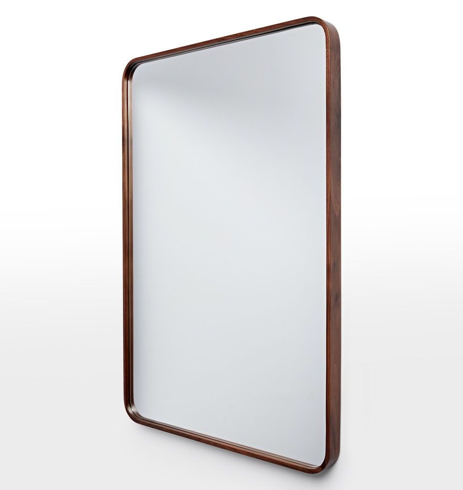 Widely Used 24" X 36" Solid Walnut Rounded Rectangle Mirror (View 4 of 15)