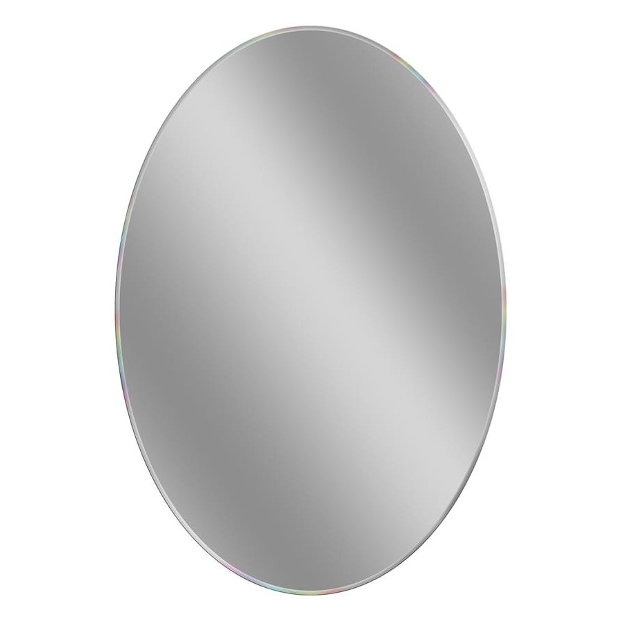 Widely Used Oval Beveled Frameless Wall Mirrors Intended For Style Selections 31 In L X 21 In W Beveled Beveled Frameless Oval Wall (View 5 of 15)