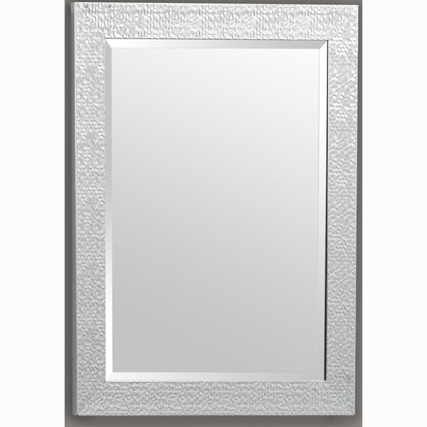 Widely Used Shop Silver Rectangular Beveled Vanity Wall Mirror With Hexagon Mosaic Inside Square Frameless Beveled Vanity Wall Mirrors (View 2 of 15)