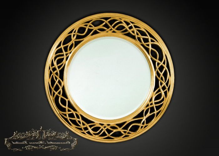 Widely Used Waves And Circle Gold Round Mirror From Ornamental Mirrors Limited Pertaining To Gold Rounded Edge Mirrors (View 11 of 15)