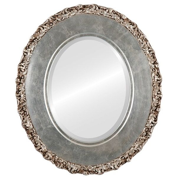 Williamsburg Silver Leaf/ Brown Antique Framed Oval Mirror – Silver In Most Current Antique Silver Oval Wall Mirrors (View 8 of 15)