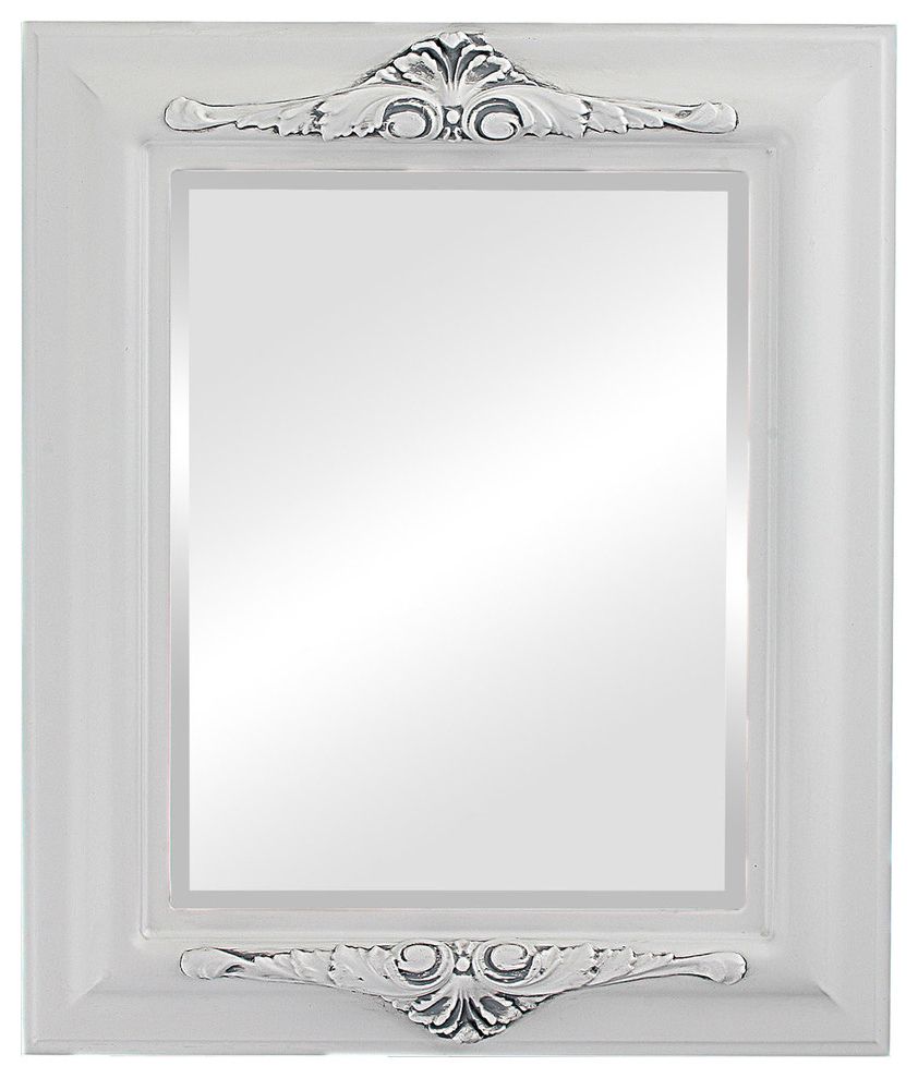 Winchester Framed Rectangle Mirror In Linen White – French Country Intended For Most Popular White Decorative Vanity Mirrors (View 3 of 15)