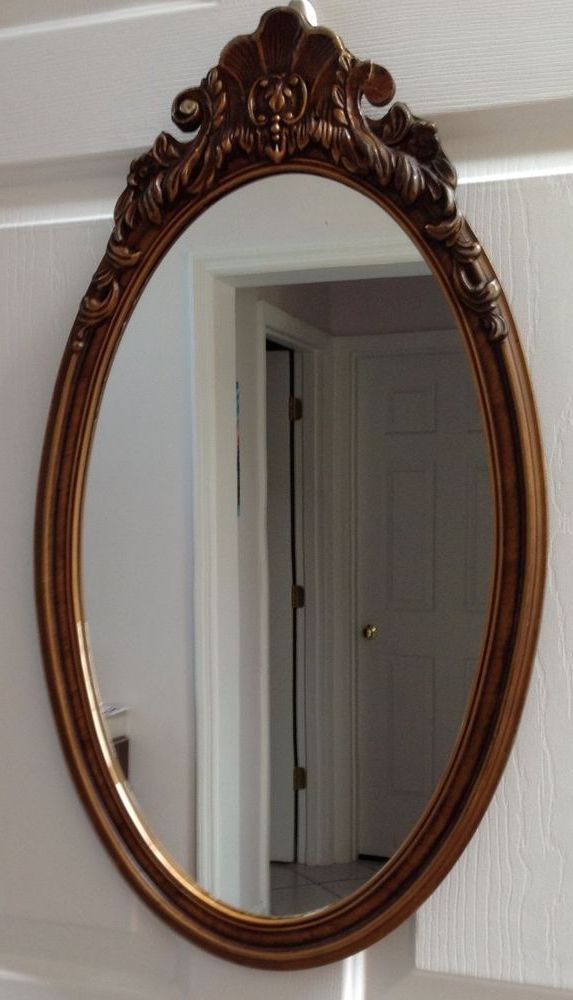 Wood Framed Mirror, Oval Mirror, Mirror With Regard To Recent Nickel Framed Oval Wall Mirrors (View 2 of 15)