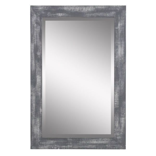 Wood Rounded Side Rectangular Wall Mirrors Pertaining To Favorite Shop Aspire Home Accents 604m Morris 24" X 36" Rectangular Beveled Wood (View 12 of 15)