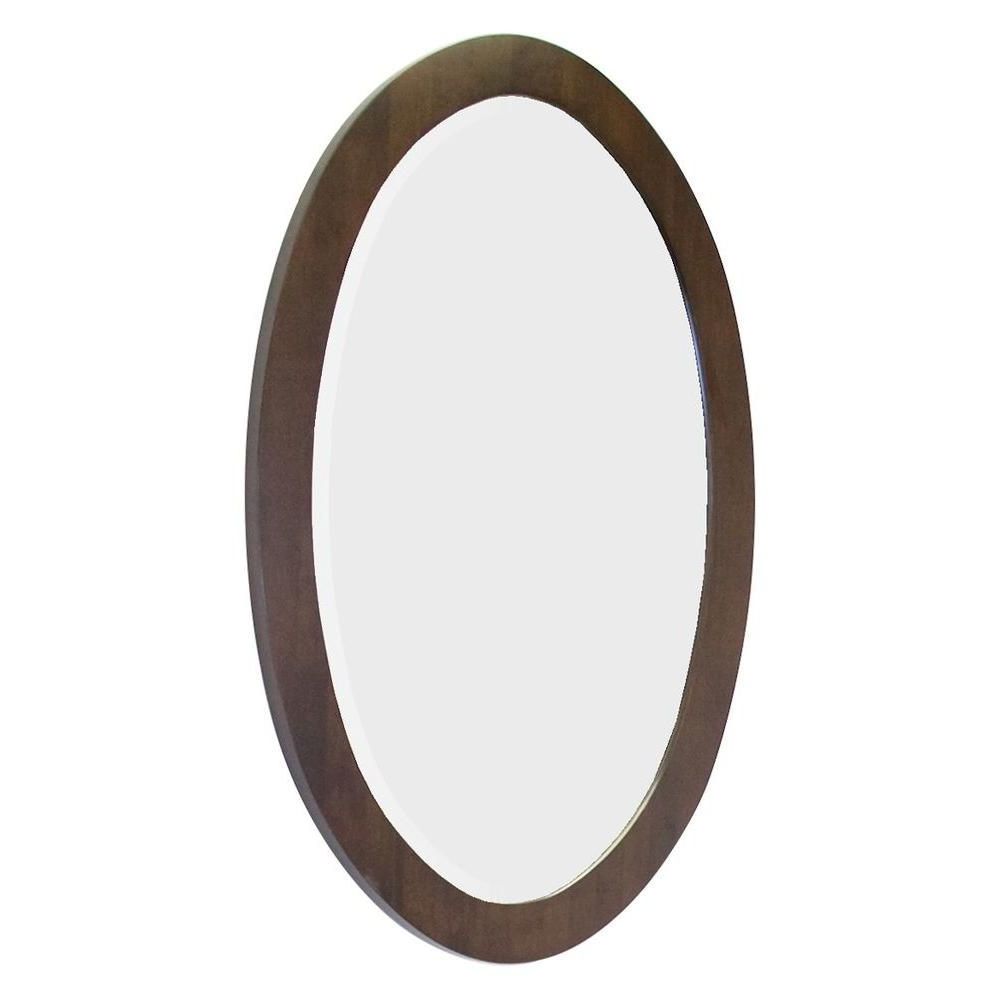 Wooden Oval Wall Mirrors Regarding Well Known American Imaginations 24 Inch X 36 Inch Oval Wood Framed Mirror In (View 7 of 15)