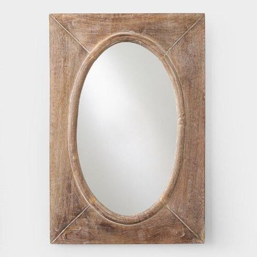 Wooden Oval Wall Mirrors With Newest Rustic Wood Shandi Framed Oval Mirror (View 11 of 15)
