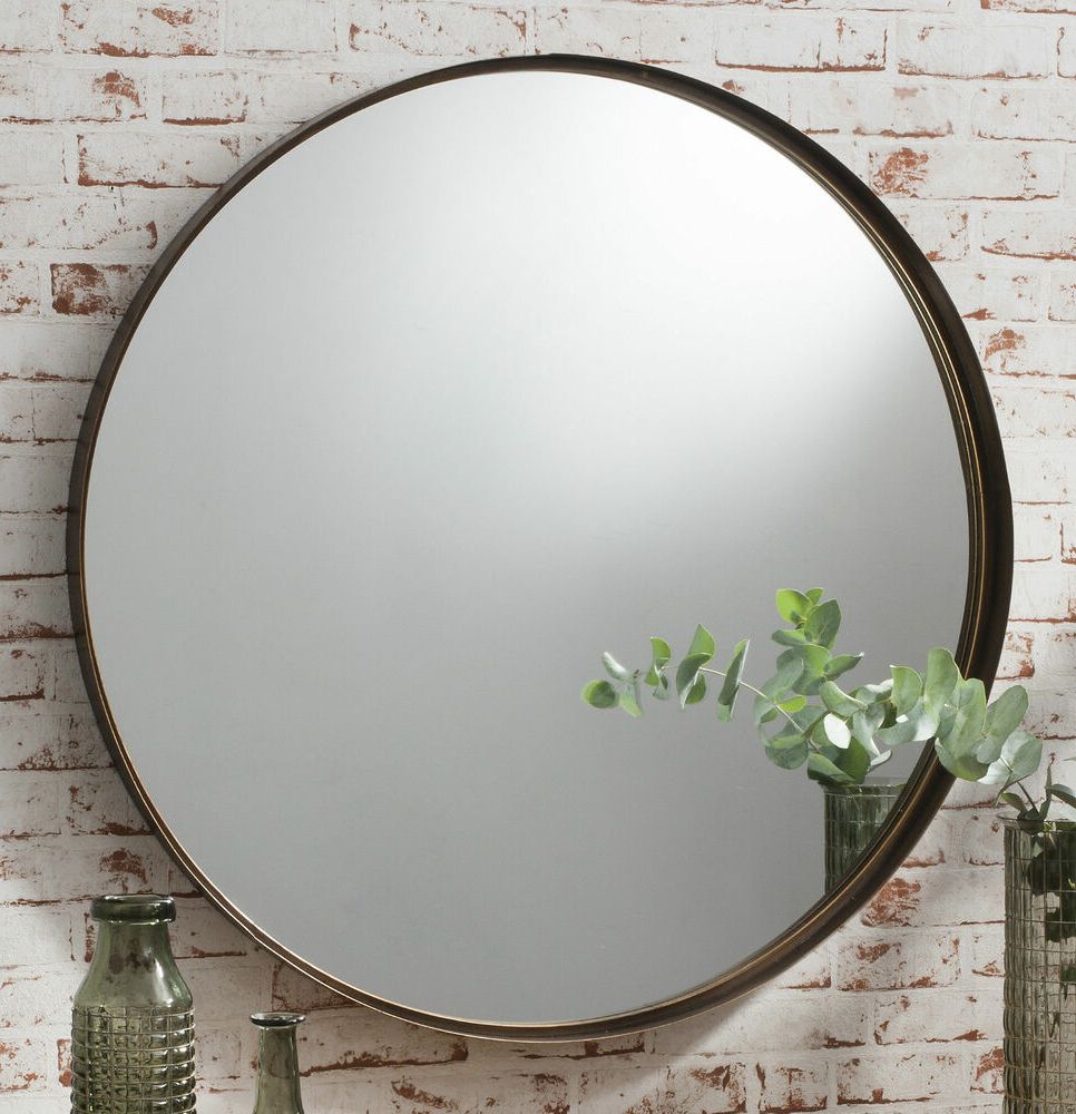 Woven Bronze Metal Wall Mirrors In Most Current Greystoke Large Bronze Round Wall Mirror – 33" Diameter  (View 1 of 15)