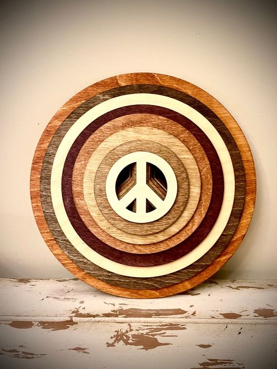 2017 Peace Wood Wall Art Regarding Stacked Peace Signs Wood 3d Table Art Wall Art Home Decor – Etsy (Photo 2 of 15)