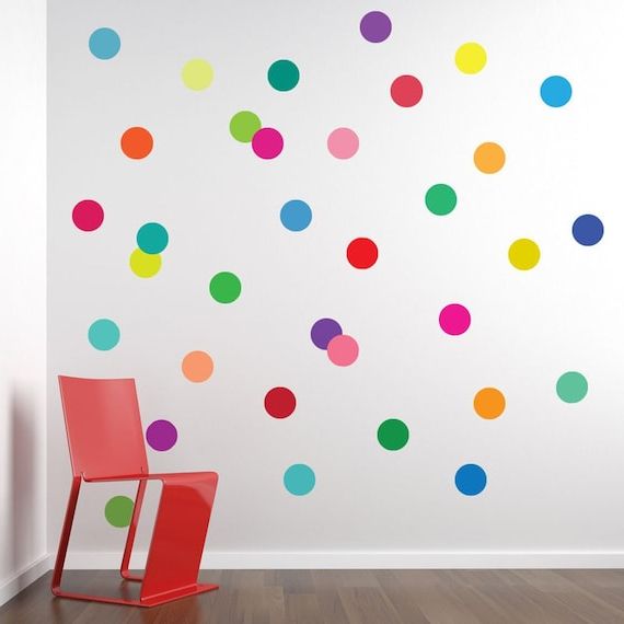 2018 Dots Wall Art Intended For Dots Wall Decals Confetti Rainbow Polka Dot Wall Stickers – Etsy Italia (View 1 of 15)