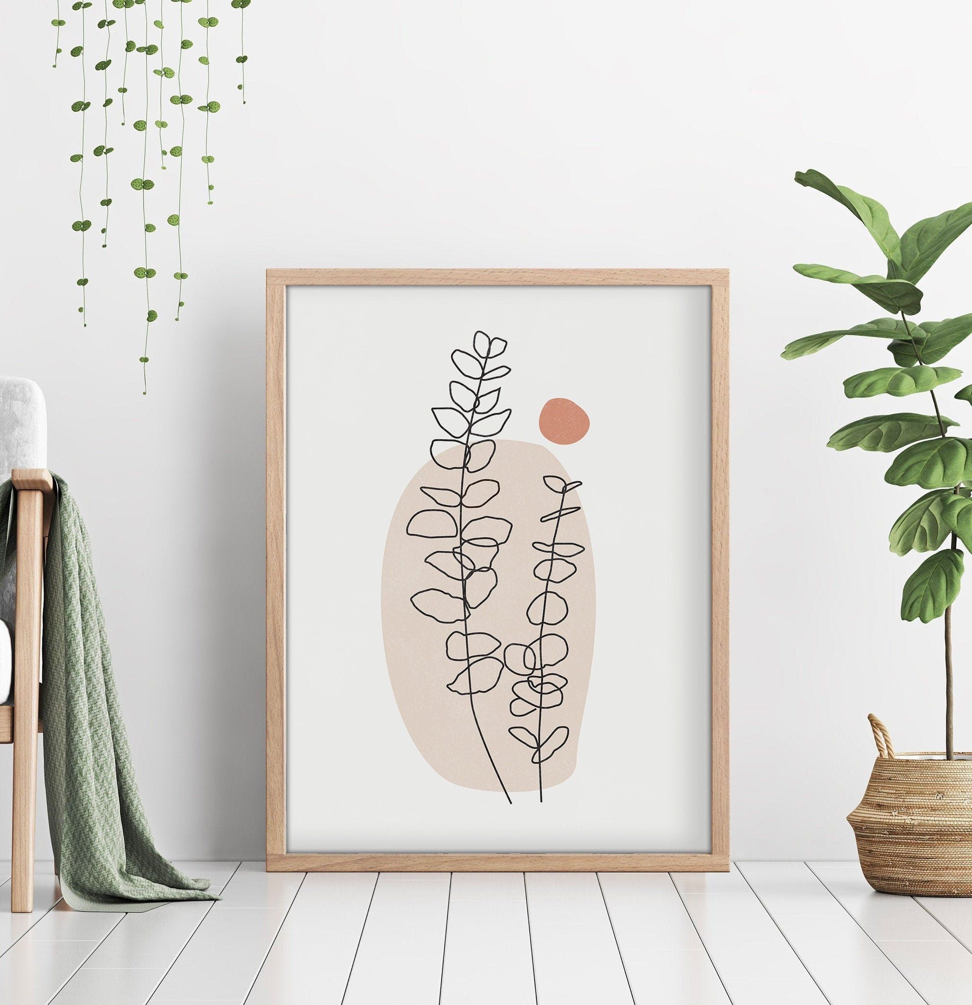 Abstract Plant Wall Art With Regard To Fashionable Modern Minimalist Line Drawing Plant Print Bedroom Wall Art – Etsy (View 6 of 15)