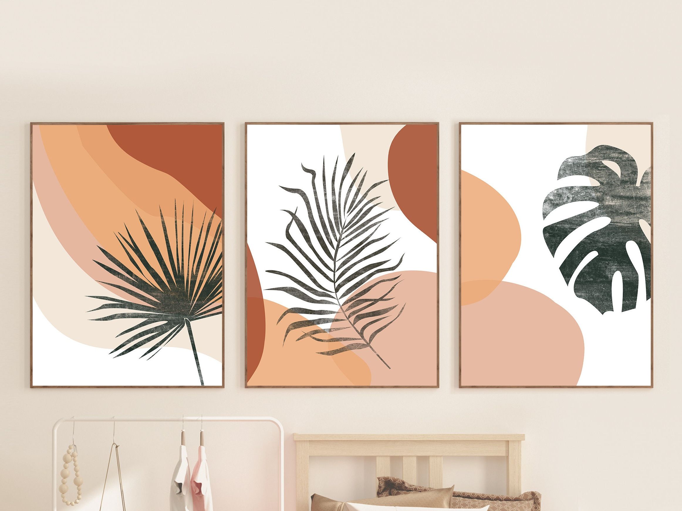 Abstract Tropical Foliage Wall Art Within Fashionable Abstract Botanical Art Set Of 3 Prints Boho Gallery Wall Art – Etsy (View 4 of 15)
