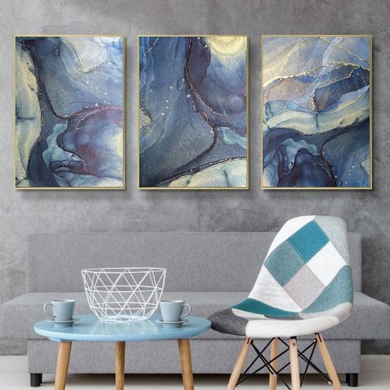 Alcohol Ink Art 3 Piece Wall Art Abstract Prints Set Of 3 – Etsy Italia For Latest Ink Art Wall Art (View 13 of 15)