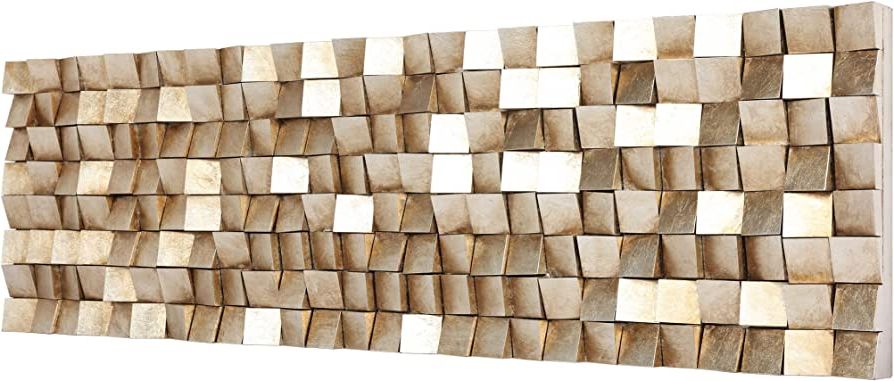 Amazon: Empire Art Direct Rugged Blocks With Gold Leaf 3d Wood Wall Art  Ready To Hang, 72" X 22", Textured 2 : Everything Else Throughout Fashionable Gold And Teal Wood Wall Art (View 14 of 15)