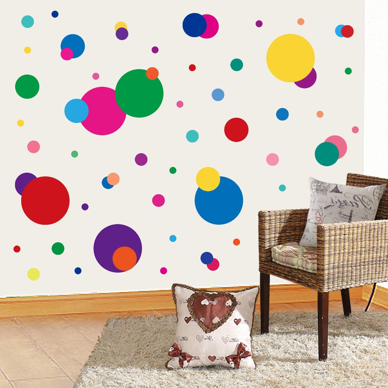 Amazon: Parlaim Wall Stickers For Bedroom Living Room, Polka Dot Wall  Decals For Kids Boys And Girls (160 Circles) : Baby With Regard To Trendy Dots Wall Art (View 8 of 15)