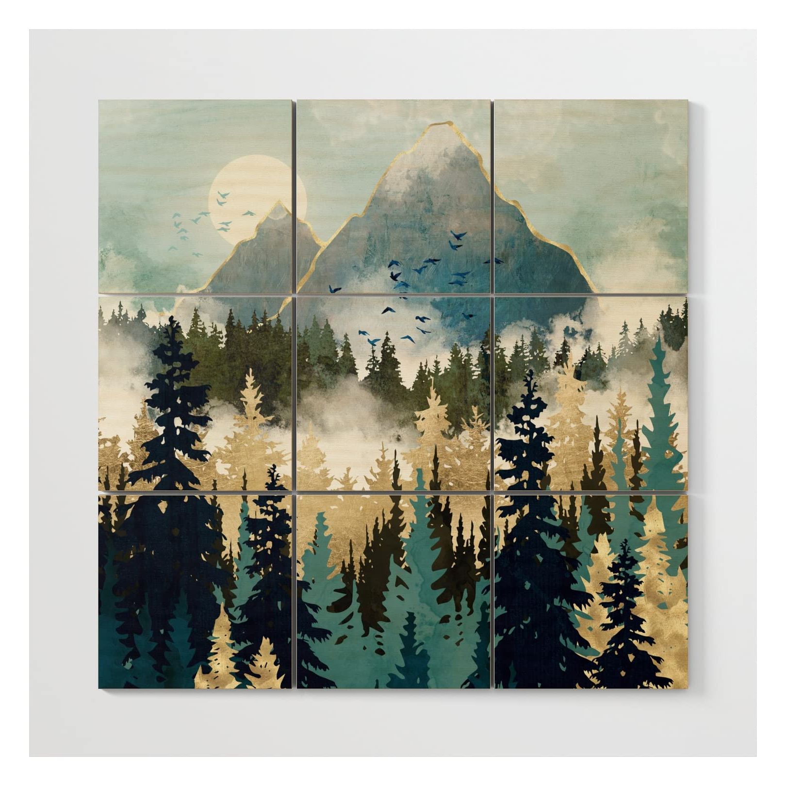 Amazon: Society6 Misty Pinesspacefrogdesigns Wooden Wall Art – 5' X  5' : Home & Kitchen With 2018 Misty Pines Wall Art (View 5 of 15)