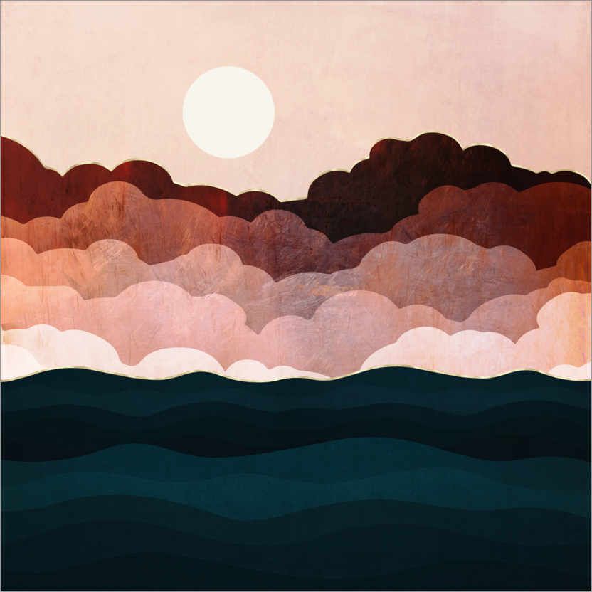 Amber Dusk Wood Wall Art In Well Known Amber Clouds Printspacefrog Designs (View 12 of 15)