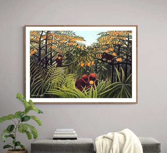 Apes In The Orange Grovehenri Rousseau Fine Art Print – Etsy Uk With Regard To Most Up To Date Orange Grove Wall Art (View 10 of 15)