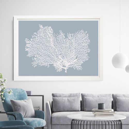 Beachlane Light Blue Coral Printed Wall Art (Photo 8 of 15)