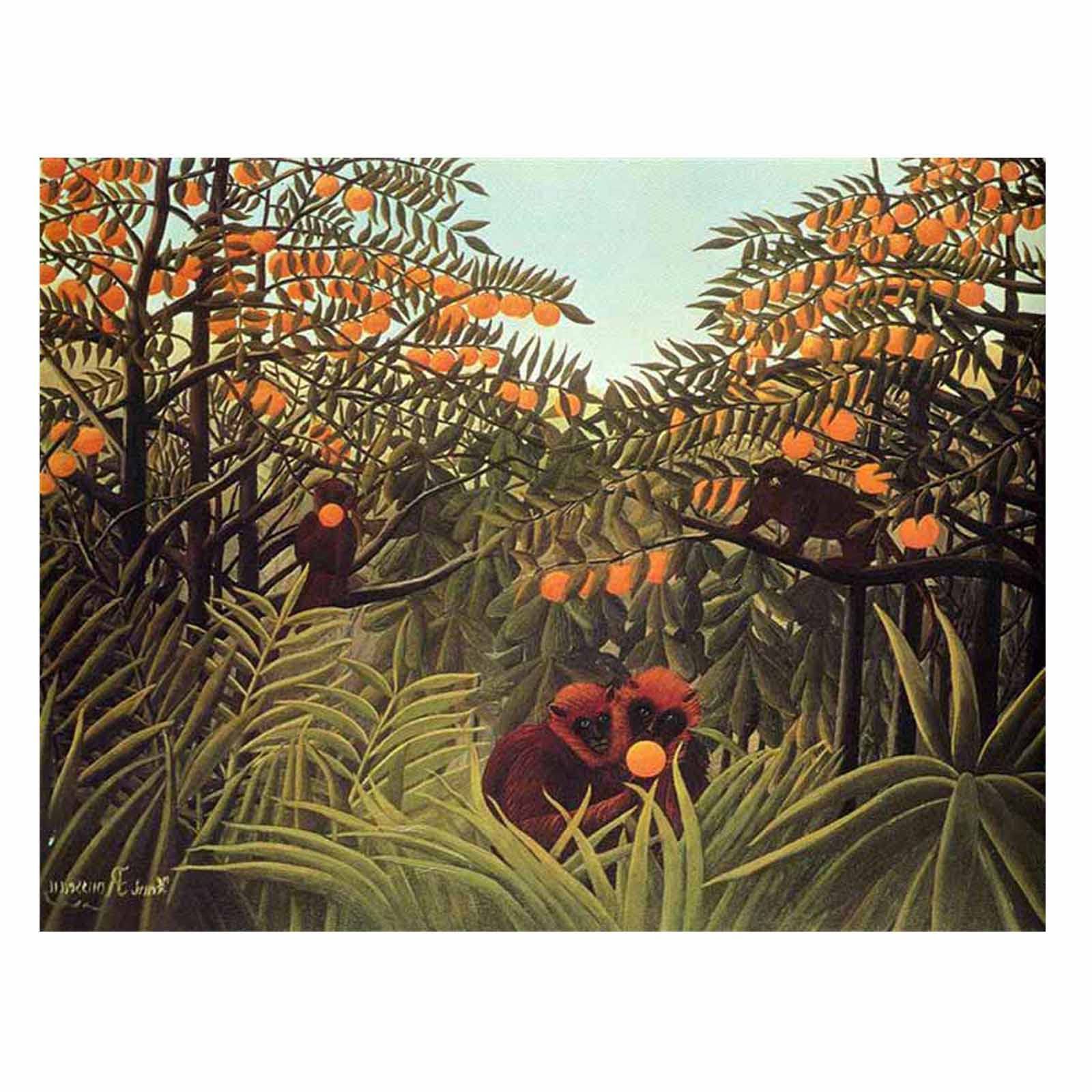 Best And Newest Amazon: Henri Rousseau Print Apes In The Orange Grove Wall Decor Living  Room Canvas Wall Art For Lliving Room Large Size Paintings For Wall  Decorations Wall Art Bedroom Prints(20x26cm8x10in,unframe): Posters & Prints With Regard To Orange Grove Wall Art (View 7 of 15)