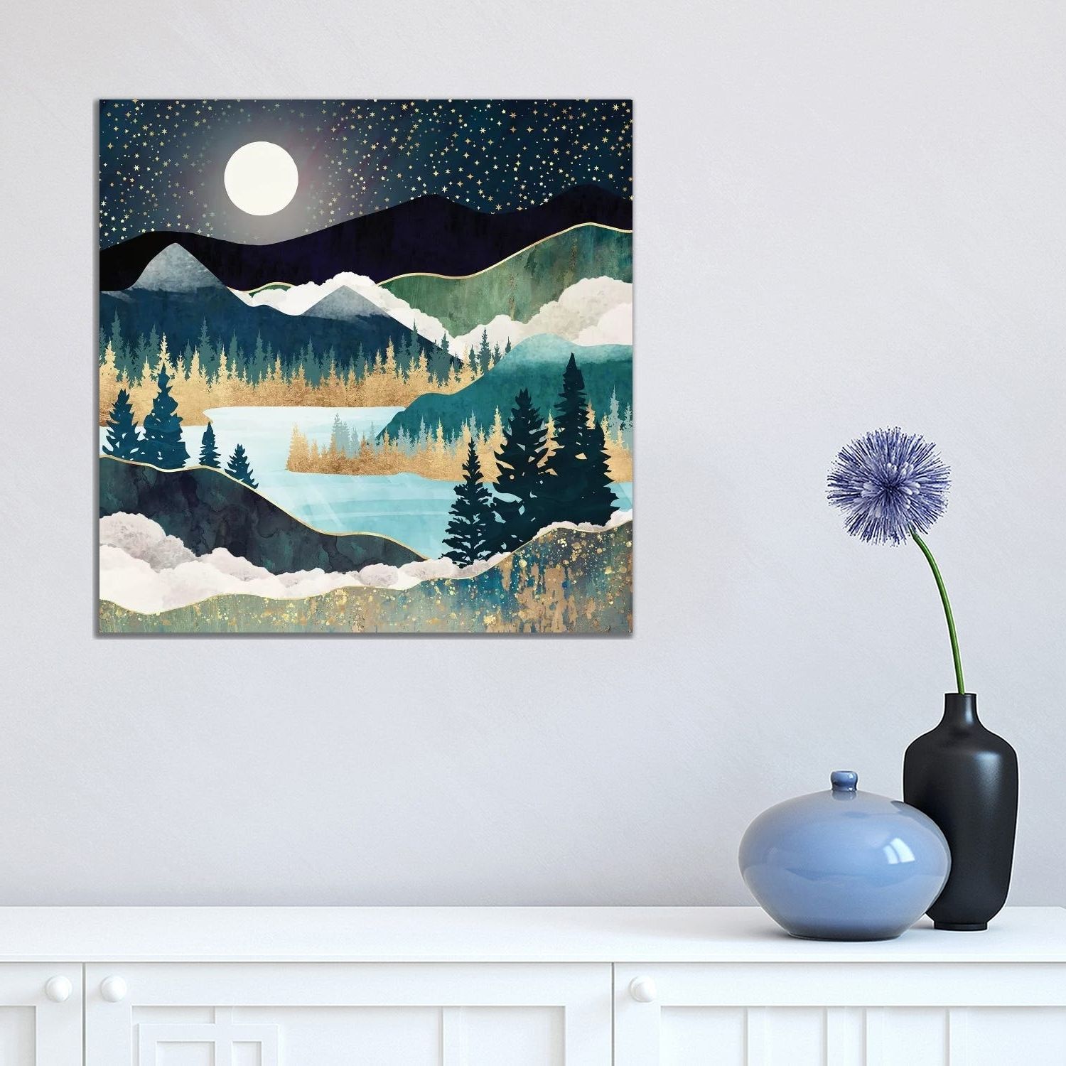 Best And Newest Icanvas "star Lake"spacefrog Designs Canvas Print – Overstock – 32867292 Throughout Star Lake Wall Art (View 12 of 15)