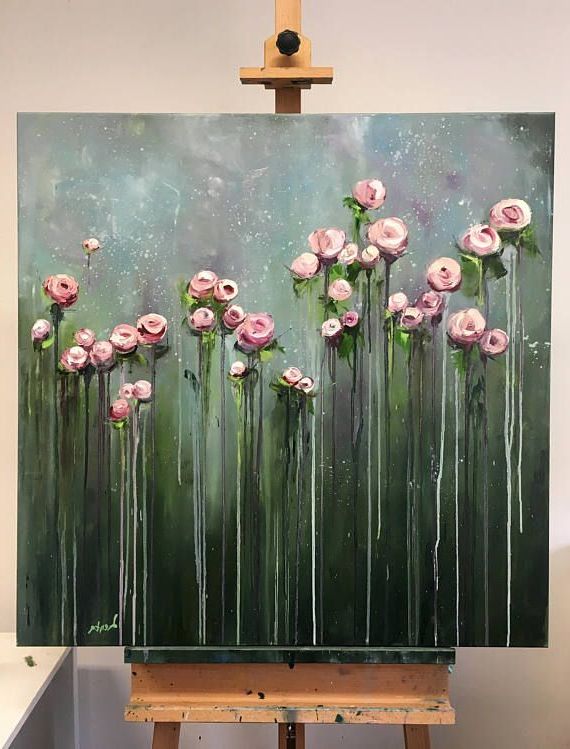 Big Flowers Art Work Original Large Oil Painting Handmade – Etsy (View 14 of 15)