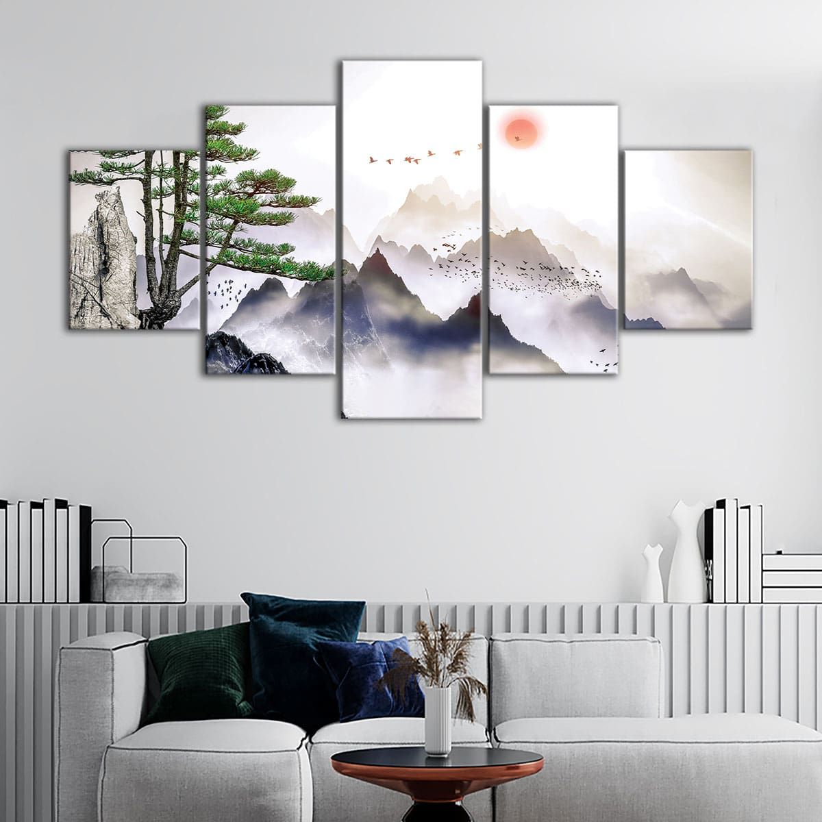 Chinese Mountain Fog Canvas Wall Art (View 14 of 15)