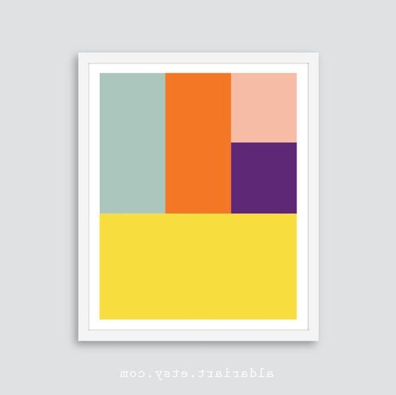Colorblock Art Prints Geometric Prints Color Block Wall – Etsy France Inside Best And Newest Color Block Wall Art (Photo 1 of 15)