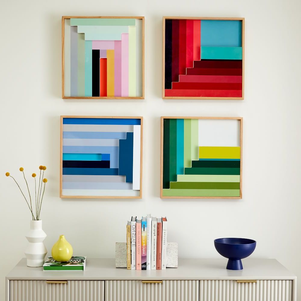Colourblock Lacquer Square Dimensional Wall Artmargo Selby In Fashionable Color Block Wall Art (View 12 of 15)