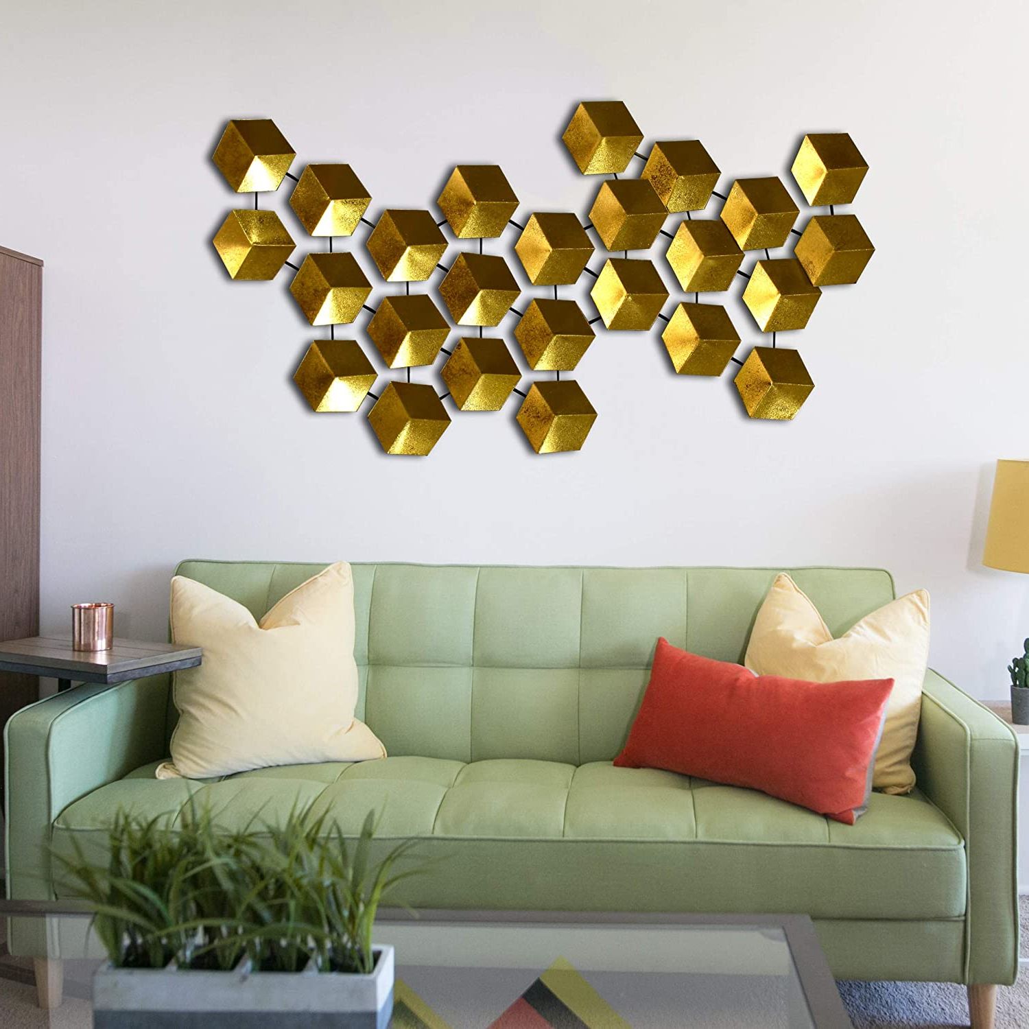 Craftter Metal Abstract Wall Art, Gold, 42 X 23 X 1.5 Inch, Standard :  Amazon (View 14 of 15)