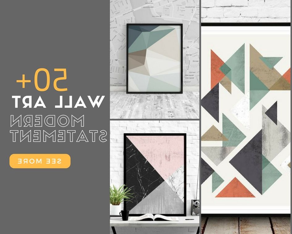 Current Abstract Pattern Wall Art With Regard To 50+ Wall Art Ideas – Make A Modern Statement With Abstract Geometric Art –  The Architects Diary (View 7 of 15)