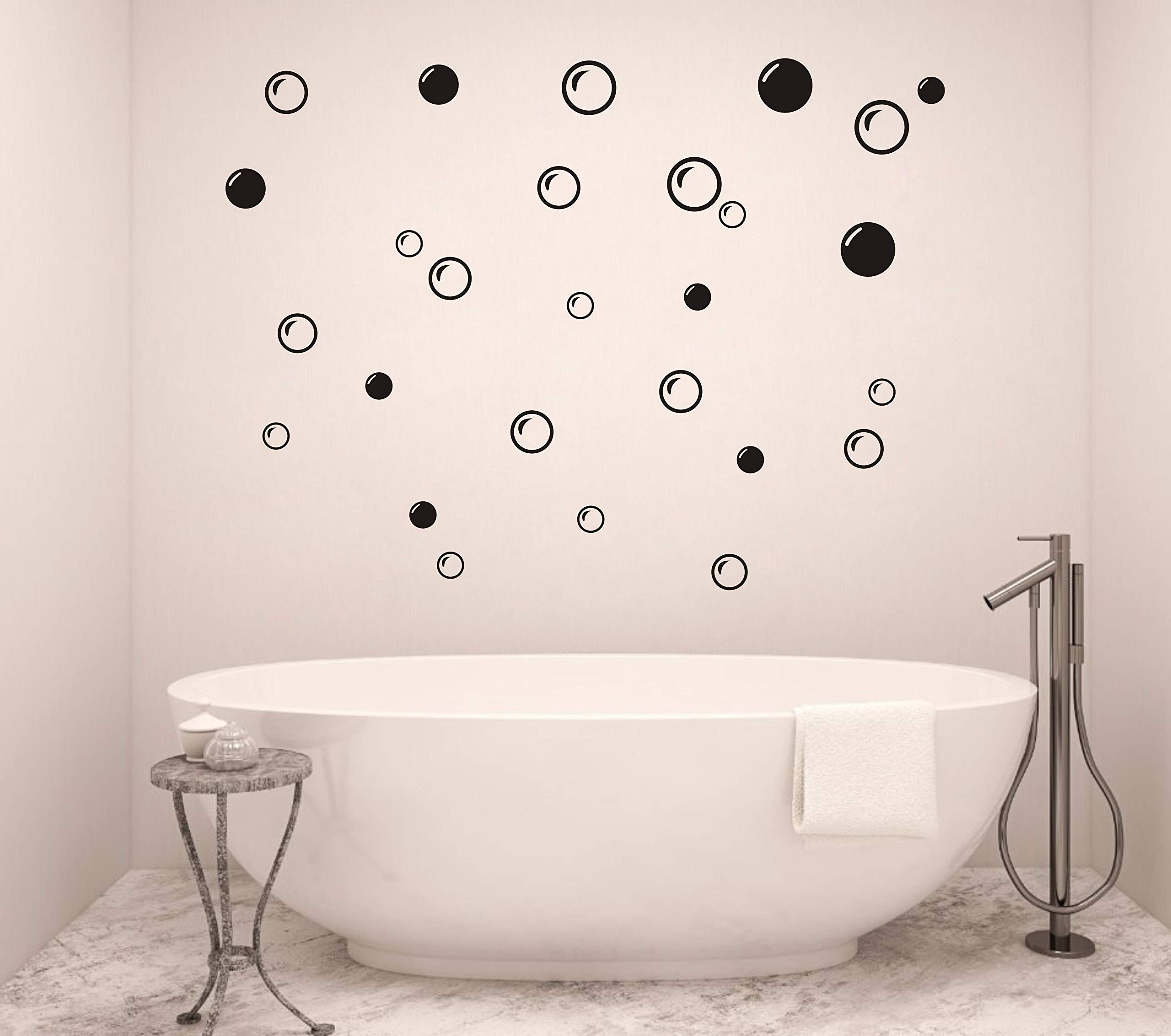 Current Bubble Wall Art Regarding Amazon: 90 Large Soap Bubbles Wall Decals, Bathroom Decals, Wall Art,  Vinyl Stivkers For Bathroom, Bedroom, Nursery Decor(a35) (black) : Baby (Photo 6 of 15)