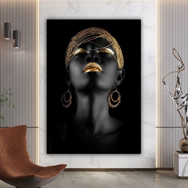 Current Female Wall Art Regarding African Woman Portrait Print,black Beauty Woman, Ethnic Art, Black Home  Decor, Black African Art, Black Women Wall Art (View 6 of 15)