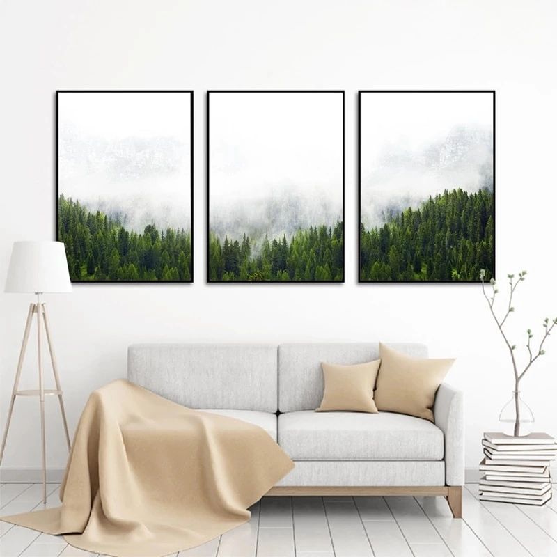 Current Forest Wall Art Canvas Poster Prints , Forest Art Nature Plant Painting  Landscape Modern Photography Wall Pictures Home Decor (View 4 of 15)