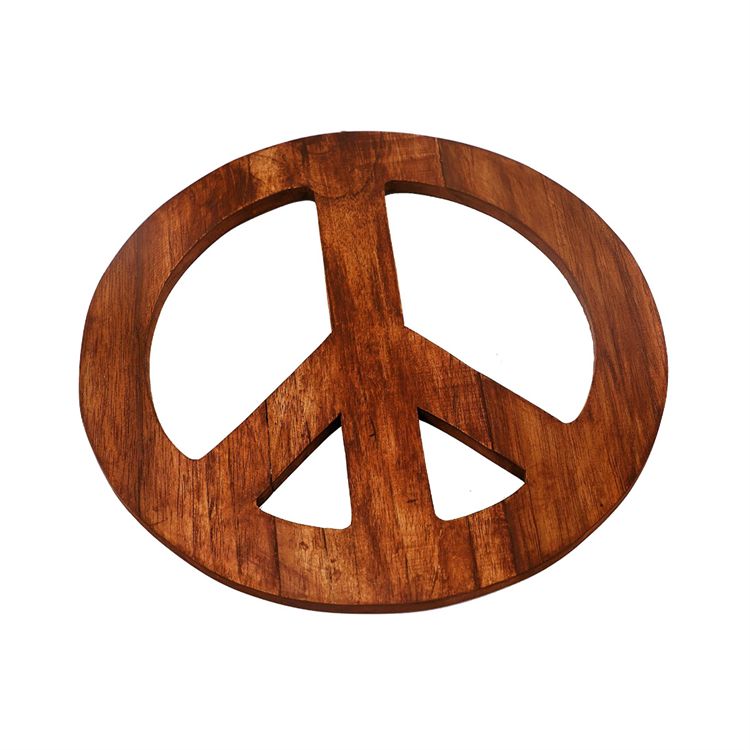 Custom Circular Brown Wooden Wall Art Bohemian Wall Hanging Decor Round Wood  Peace Sign – Buy Vintage Style Round Peace Sign Decor Wood For Living  Room,unique Home Wall Office Decoration Sign,rustic Vintage Regarding Fashionable Peace Wood Wall Art (View 6 of 15)