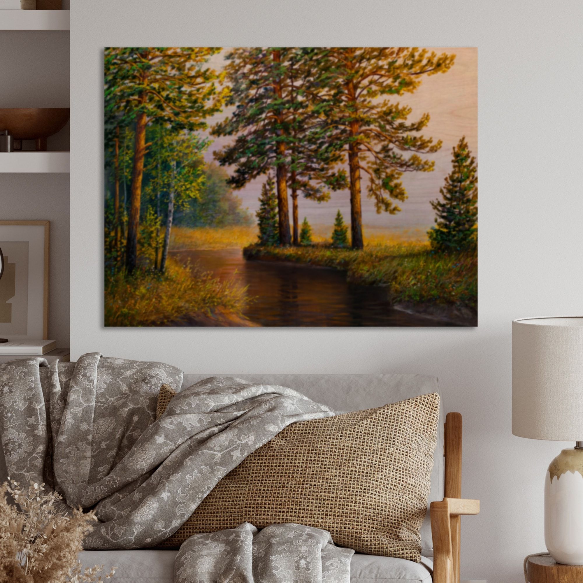 Designart 'forest Scenery On Summer River Ii' Traditional Wood Wall  Art Panels – Natural Pine Wood – Overstock – 36737103 Intended For Most Recent Summers Wood Wall Art (Photo 2 of 15)