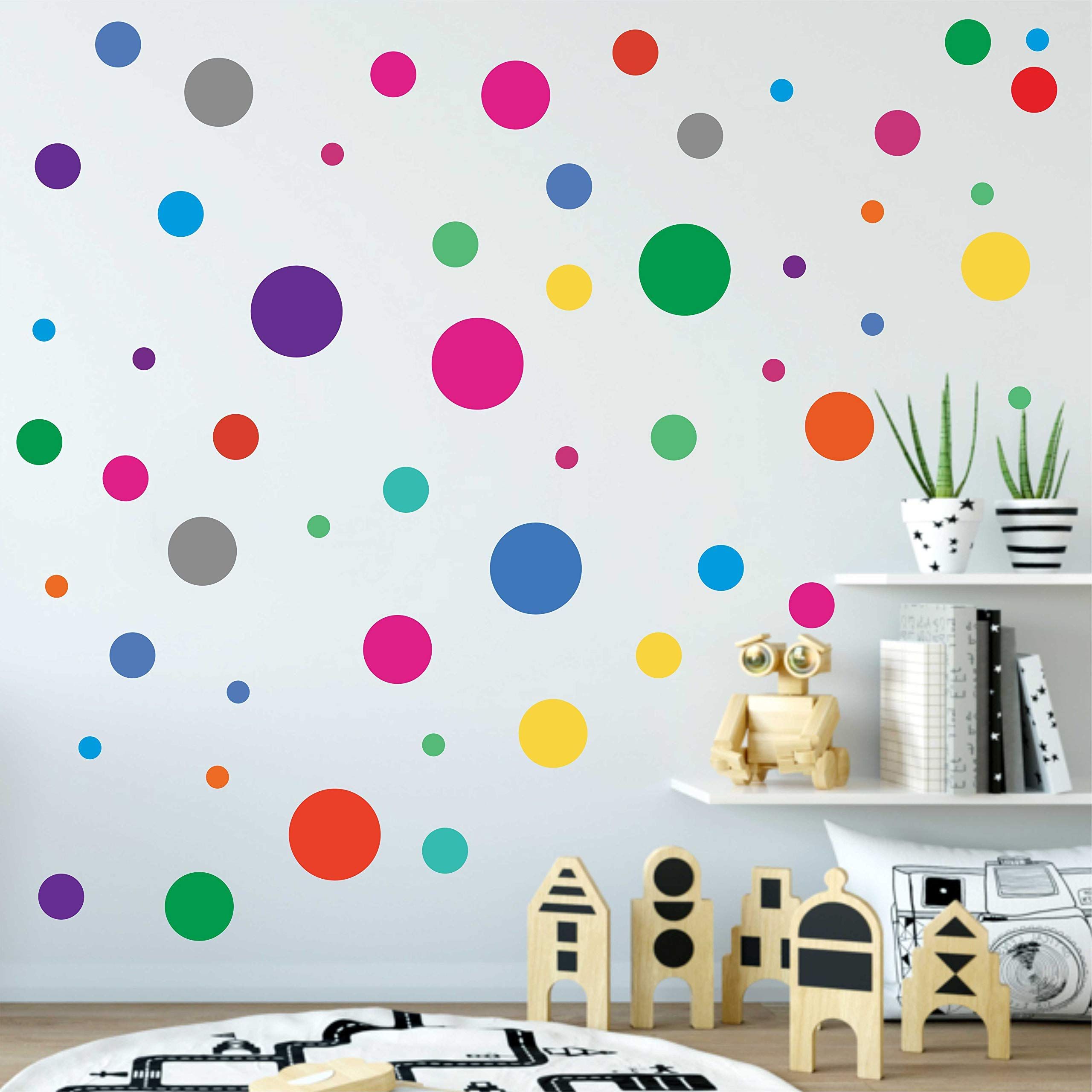 Dots Wall Art With Regard To Most Recent Amazon: Parlaim Rainbow Multi Size Polka Dot Wall Decals, Nursery Wall  Décor Wall Stickers Perfect For Boys & Girls Room,living Room,bedroom  Multicolor (130circles) : Baby (View 6 of 15)