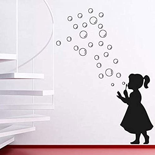Famous Bubble Wall Art Pertaining To Girl Dot Soap Bubble Wall Decal, Dot Wall Stickers Kids Room Decals Nursery  Decor, Soap Bubbles Decal, Wall Sticker Babble Girl Banksy Style :  Amazon.co.uk: Handmade Products (Photo 3 of 15)