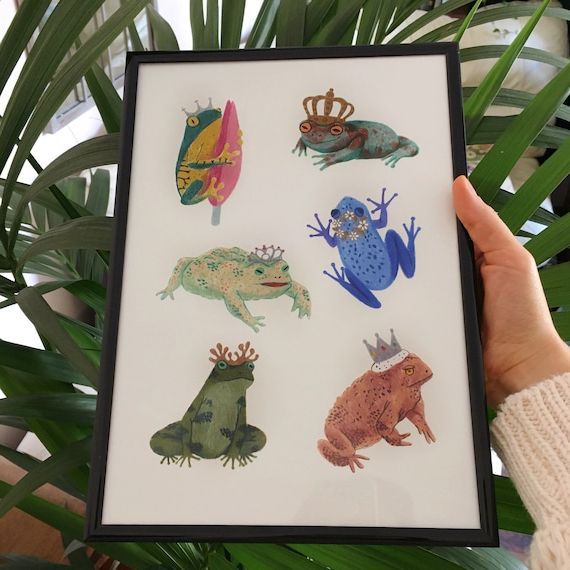 Famous Royal Frogs & Toads Art Print Giclee Print Frog Wall Art – Etsy Italia With Regard To Frog Wall Art (View 15 of 15)
