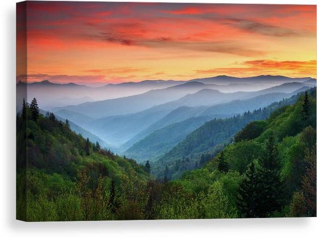 Famous Smoky Mountain Wall Art Regarding Smoky Mountains Sunrise – Great Smoky Mountains National Park Canvas Print  / Canvas Artdave Allen – Pixels Merch (View 2 of 15)