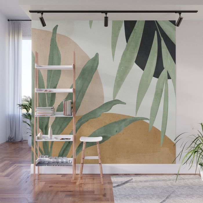 Favorite Abstract Art Tropical Leaves 4 Wall Muralthingdesign (View 3 of 15)