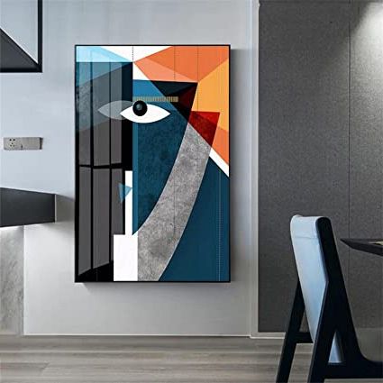 Favorite Modern Geometric Wall Art Throughout Abstract Geometric Figure Face Wall Art Pictures Nordic Canvas Painting  Modern Posters Prints For Living Room Home Decor 80x120cm Frameless :  Amazon (View 3 of 15)