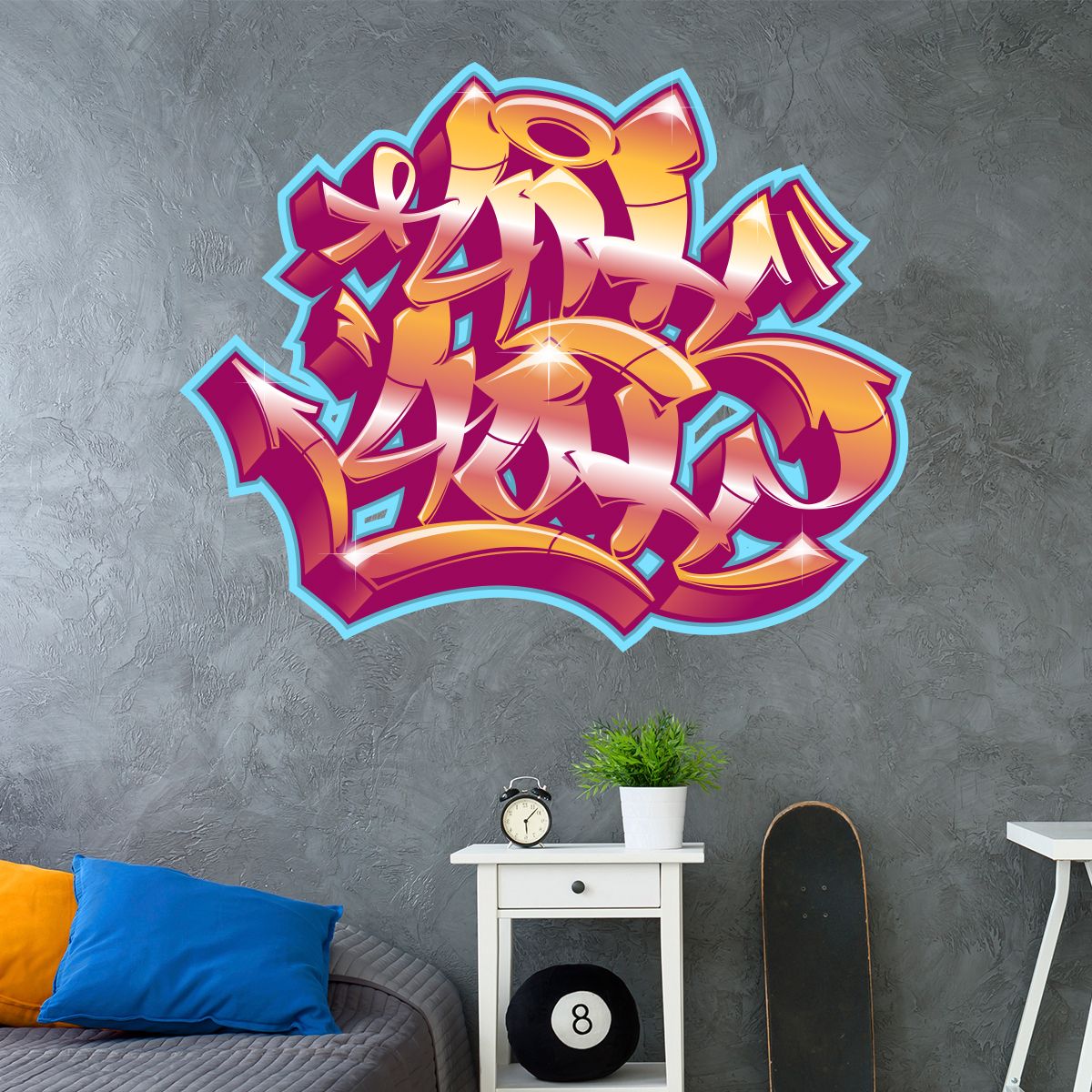 Favorite Wall Sticker Graffiti Design Hip Hop – Wall Decals Wall Decal Musica &  Cinema Music – Ambiance Sticker In Hip Hop Design Wall Art (View 11 of 15)
