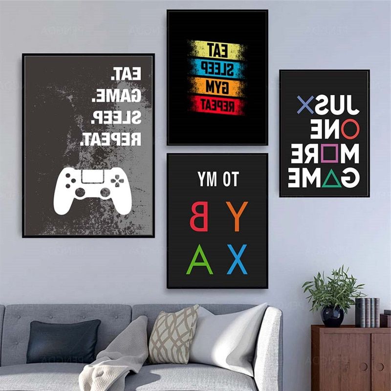 Fun Video Games Wall Art Paintings Printed On Canvas For Game Zone –  Canvaspaintart Intended For 2018 Games Wall Art (View 3 of 15)