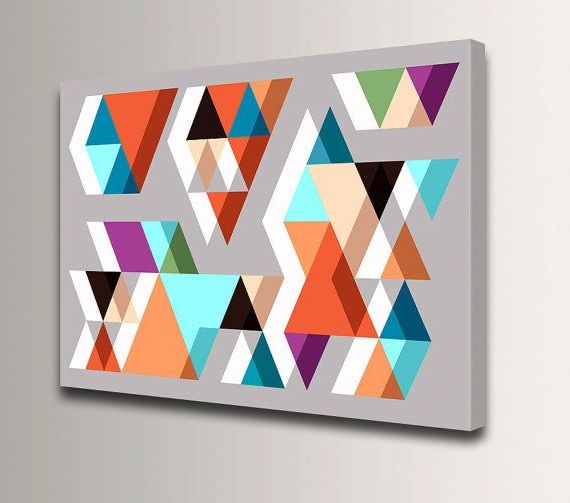 Geometric Wall Art Canvas Mid Century Print Abstract – Etsy (View 5 of 15)