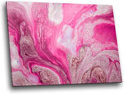 Glitter Pink Wall Art Inside Recent Pink Glitter White Marble Modern Abstract Canvas Wall Art Large Picture  Prints : Amazon.co (View 6 of 15)