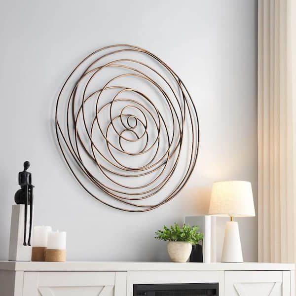 Grand Gold Spiral Abstract Metal Wall Decor 11187 – The Home Depot For Most Popular Spiral Circles Wall Art (View 8 of 15)
